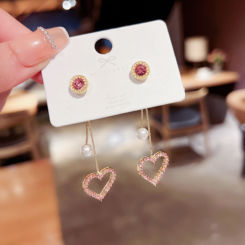 Sterling Silver Needle Light Luxury Pearl Earrings Graceful Personality - FASHIONKULTUR