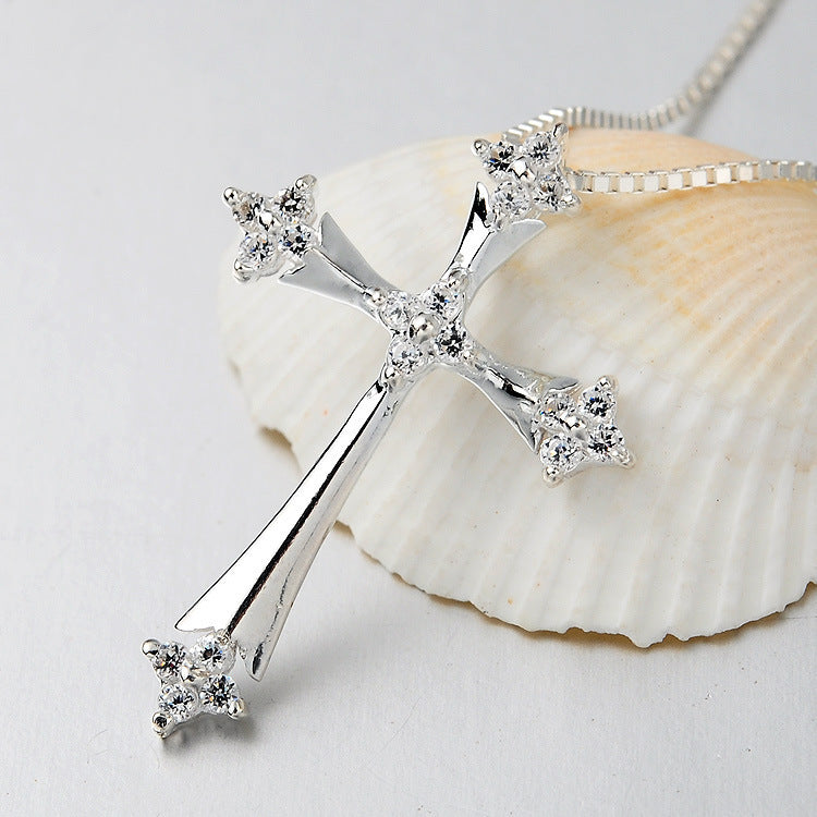 Fashion Sterling Silver Cross Necklace For Women - FASHIONKULTUR