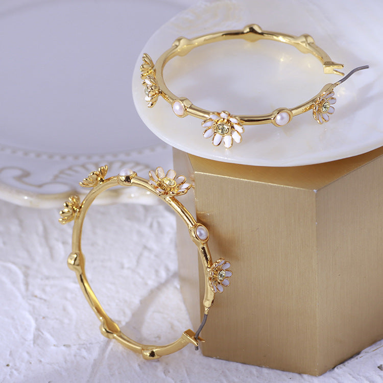 Fashion Jewelry Fashion Mori Series Enamel Daisy Flower Mosaic - FASHIONKULTUR