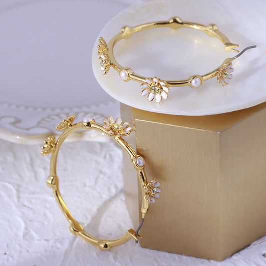 Fashion Jewelry Fashion Mori Series Enamel Daisy Flower Mosaic - FASHIONKULTUR