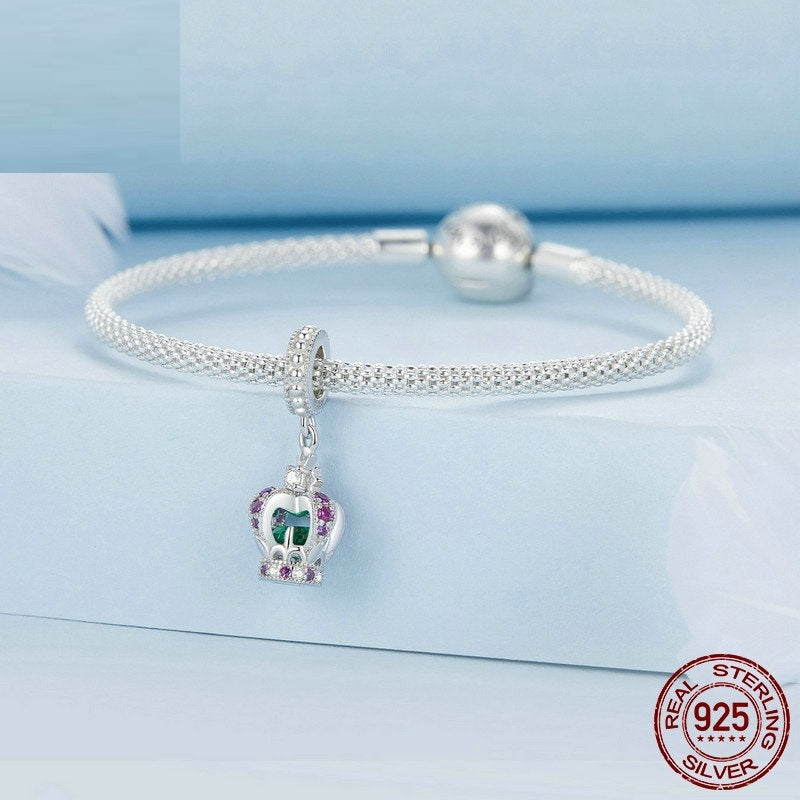 Original Exquisite Crown Pendant S925 Sterling Silver Plated Platinum String - FASHIONKULTUR