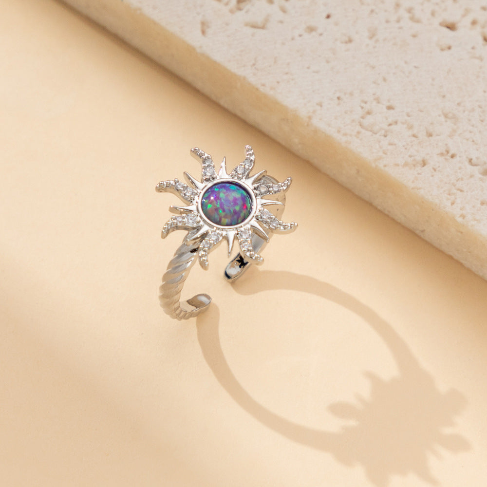 Zircon Necklace Vintage Ring Copper Inlaid - FASHIONKULTUR