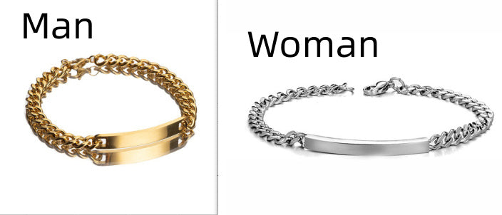 Titanium Steel Curved Plate Rose Gold Plated Men's And Women's Bracelet Bracelet - FASHIONKULTUR