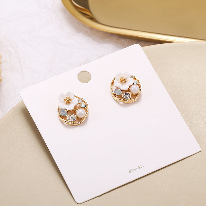 Personalized Pearl Zircon Literary Retro Earrings - FASHIONKULTUR