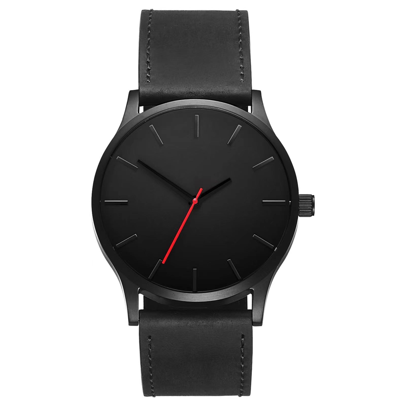 Large Dial Men's Casual Simple Scale Frosted Belt Quartz Watch Crown Bracelet - FASHIONKULTUR