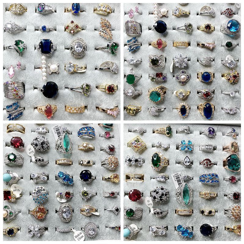 European And American Jewelry Exaggerated Fashion Micro-set Gem Ring - FASHIONKULTUR