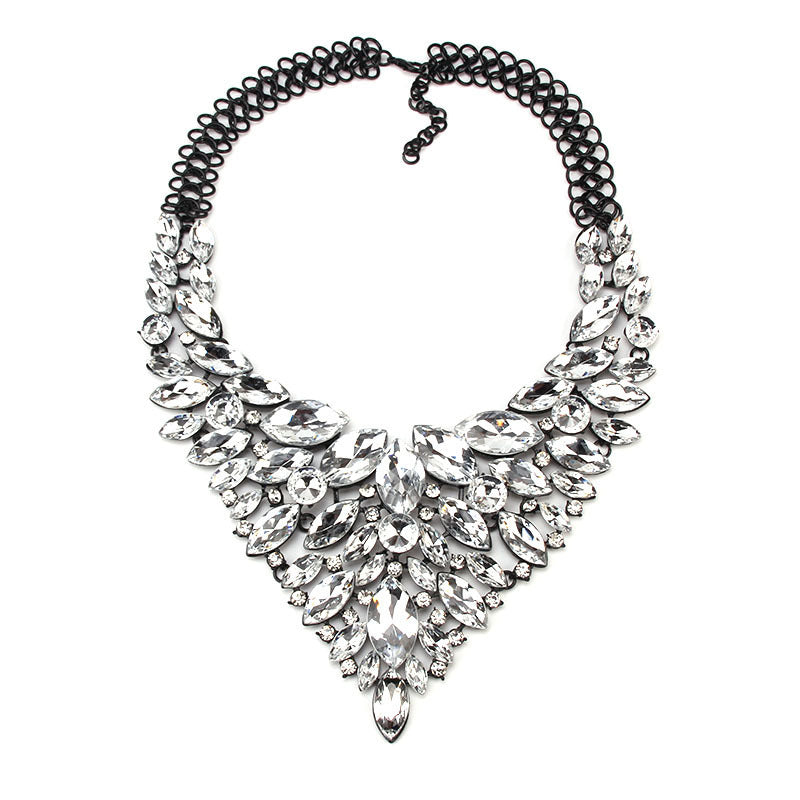 Alloy Rhinestone Necklace Luxury Full Diamond Sweater Chain - FASHIONKULTUR