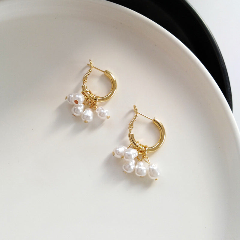 Pearl tassel earrings simple earrings - FASHIONKULTUR