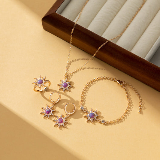 Zircon Necklace Vintage Ring Copper Inlaid - FASHIONKULTUR