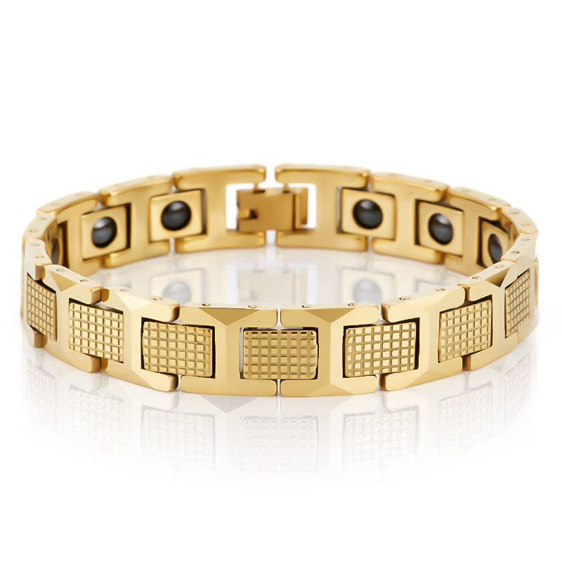 Tungsten Steel Golden Pineapple Shape Magnet Bracelet - FASHIONKULTUR