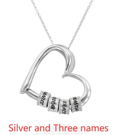 Heart Love Simple Beaded Pendant Necklace - FASHIONKULTUR