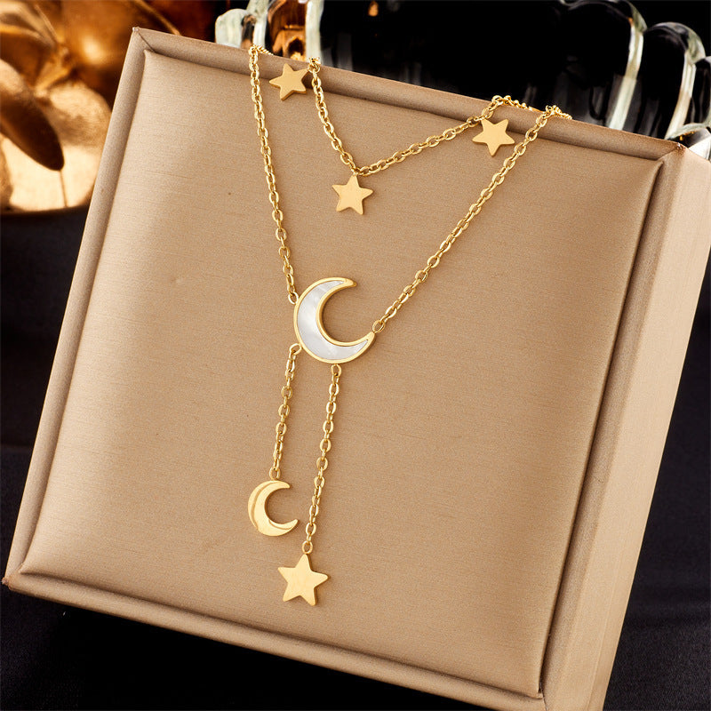 Fashion Special-interest New Pendant Titanium Steel Multi-layer Twin High-grade Women's Necklace - FASHIONKULTUR