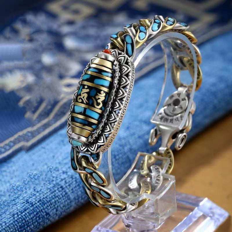 Fashion Jewelry New Men's Bracelet Personality Retro Transfer Rotating Nine Eye Pearl Bracelets High-end Gift - FASHIONKULTUR
