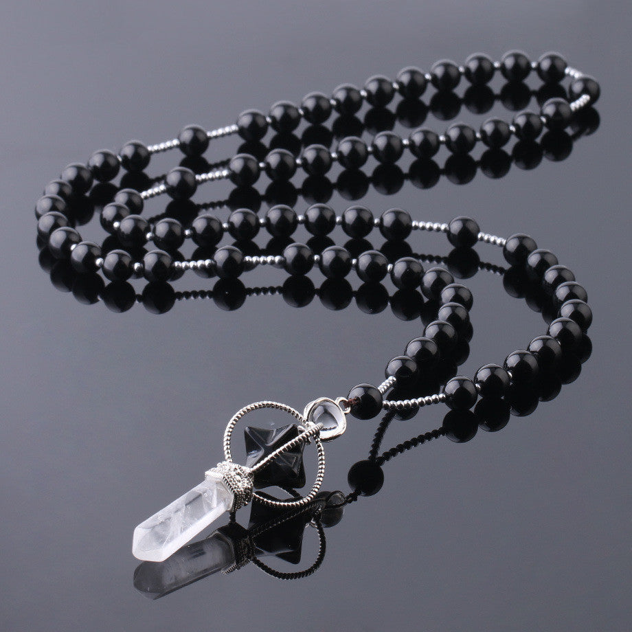 Natural White Crystal Column Natural Stone Necklace - FASHIONKULTUR