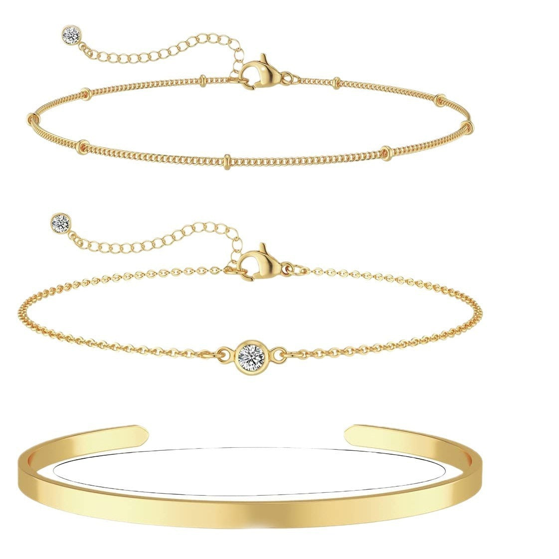 Fashion Simple Bracelet Women's Electroplated Three-piece Set - FASHIONKULTUR