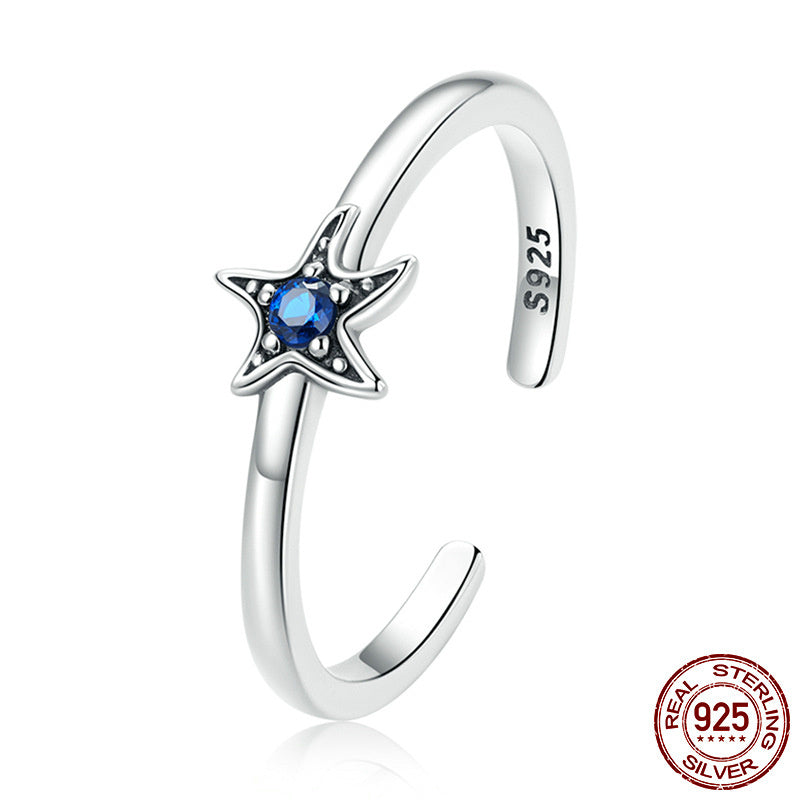 Delicate Starfish Ring With Diamonds - FASHIONKULTUR