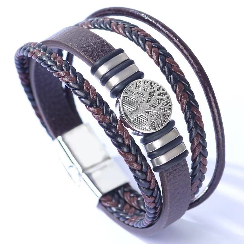 Fashion Personality Trendy Men Leather Bracelet - FASHIONKULTUR