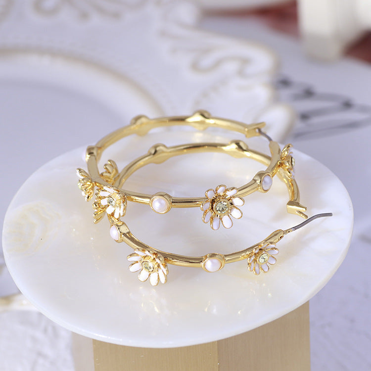 Fashion Jewelry Fashion Mori Series Enamel Daisy Flower Mosaic - FASHIONKULTUR