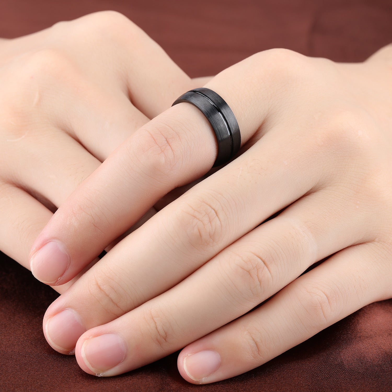 Black titanium steel ring - FASHIONKULTUR