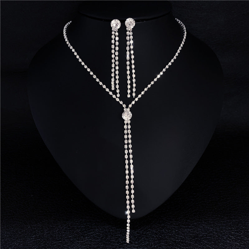 Bridal Ornament Set Wholesale Handmade Fashion Tassel Claw Chain Necklace Earrings Photography Jewelry Set - FASHIONKULTUR