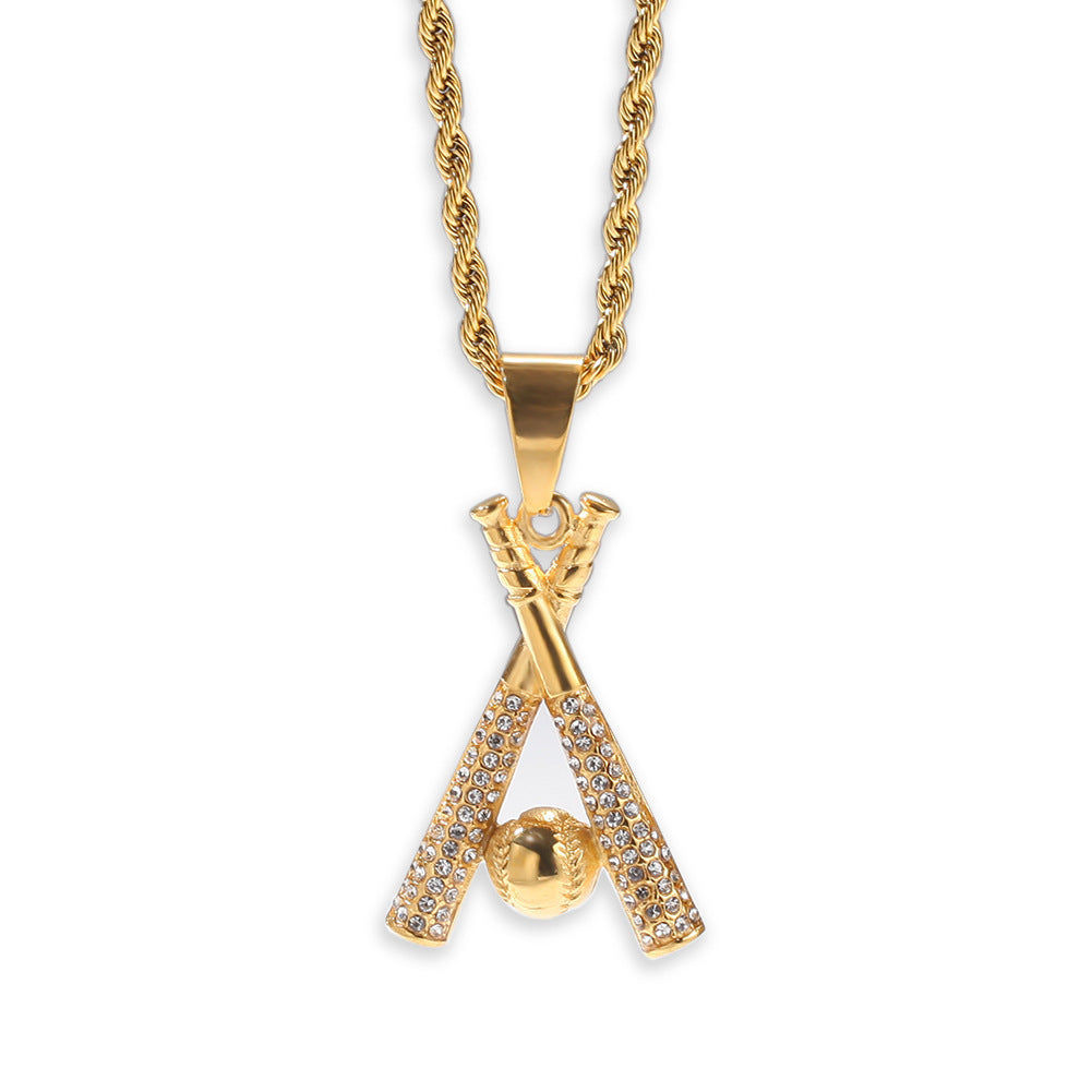 Baseball Bat Pendant Necklace - FASHIONKULTUR