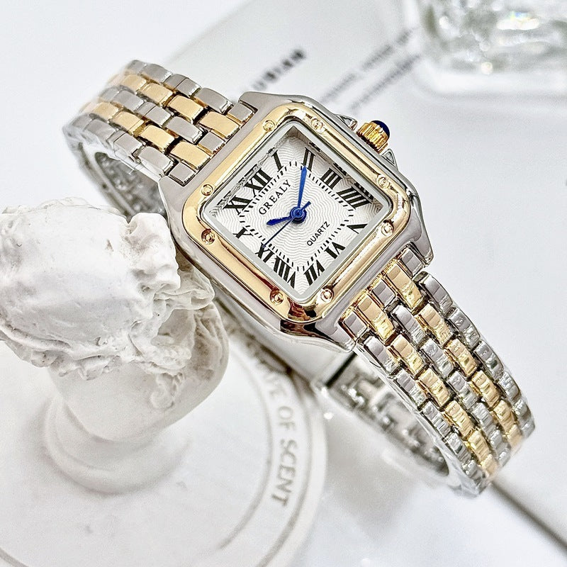 Classic Retro Square Waterproof Women's Diamond-embedded Watch - FASHIONKULTUR