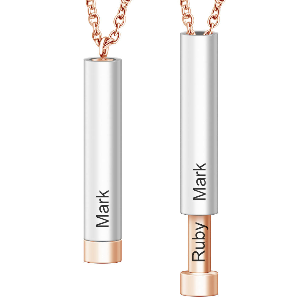 Customize Lovers Name Stainless Steel Necklace Remember Your Most Meaningful Phrase Word - FASHIONKULTUR