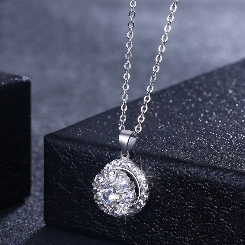 Ladies rotating sterling silver clavicle chain - FASHIONKULTUR