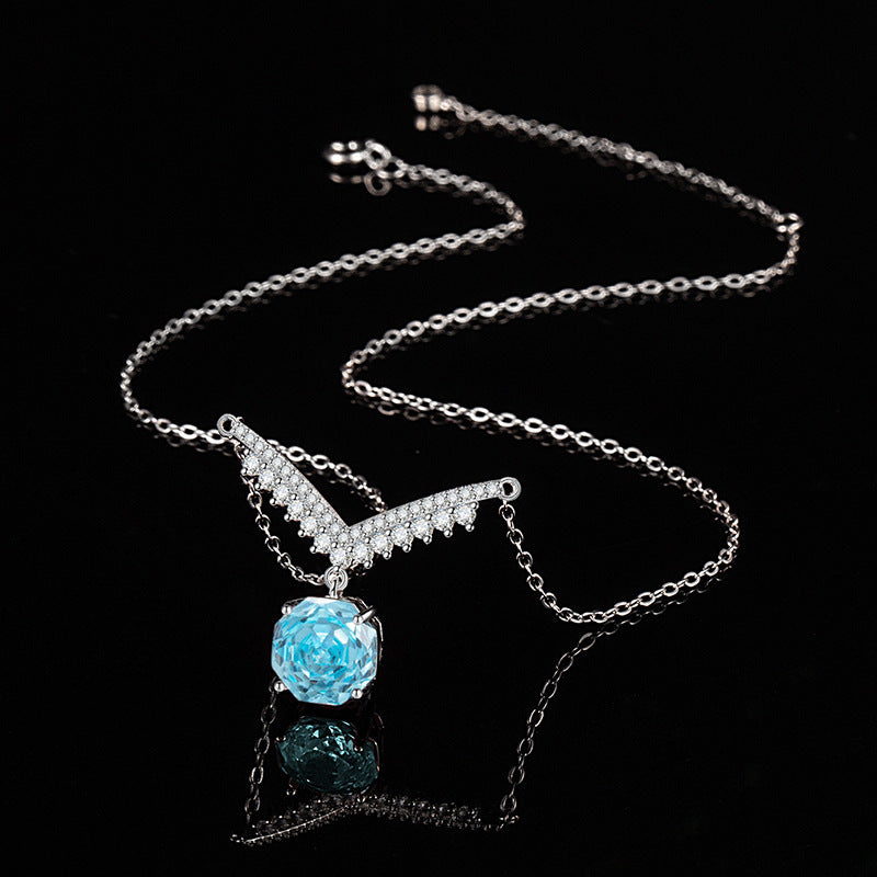 Octagonal Millennium Rose Cut Necklace High Carbon Diamond - FASHIONKULTUR