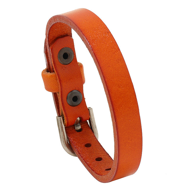 Simple Retro Multi-color Adjustable Cattle Leather Bracelet - FASHIONKULTUR