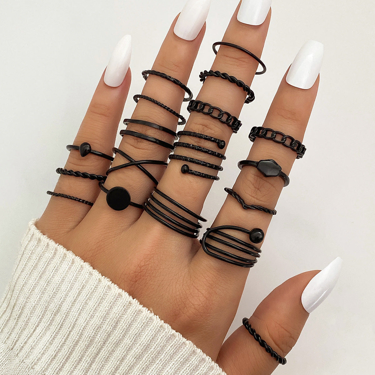 Ring Female Niche Senior Knuckle Ring 23 Pieces Suit - FASHIONKULTUR