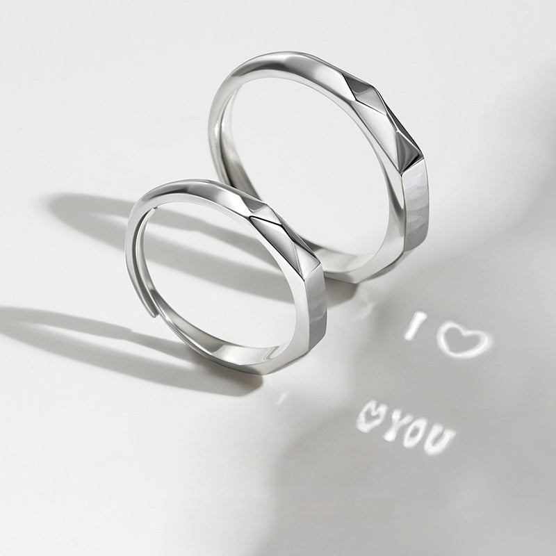 S925 Sterling Silver Rings By Light Reflect Show Surprise Love Pattern Surface Hidden New Jewelry Romantic Party Gift Wedding Engagement - FASHIONKULTUR