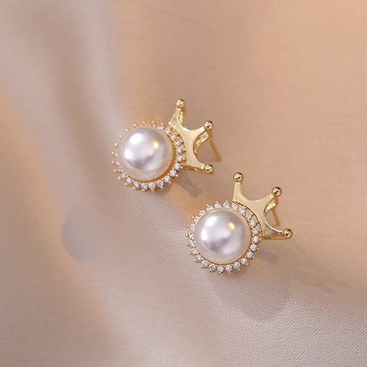 Crown Pearl Geometric Special Interest Light Luxury New Design Sense Pendant Elegant Outfit - FASHIONKULTUR