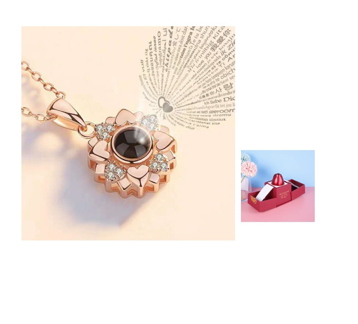 Hot Valentine's Day Gifts Metal Rose Jewelry Gift Box Necklace For Wedding Girlfriend Necklace Gifts - FASHIONKULTUR