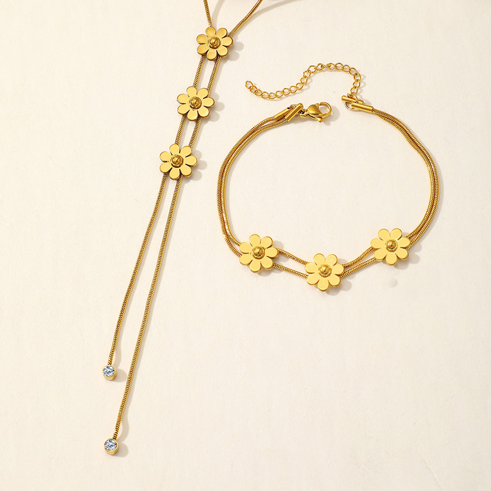 Three-dimensional Lock Snake Necklace Two-piece Set - FASHIONKULTUR