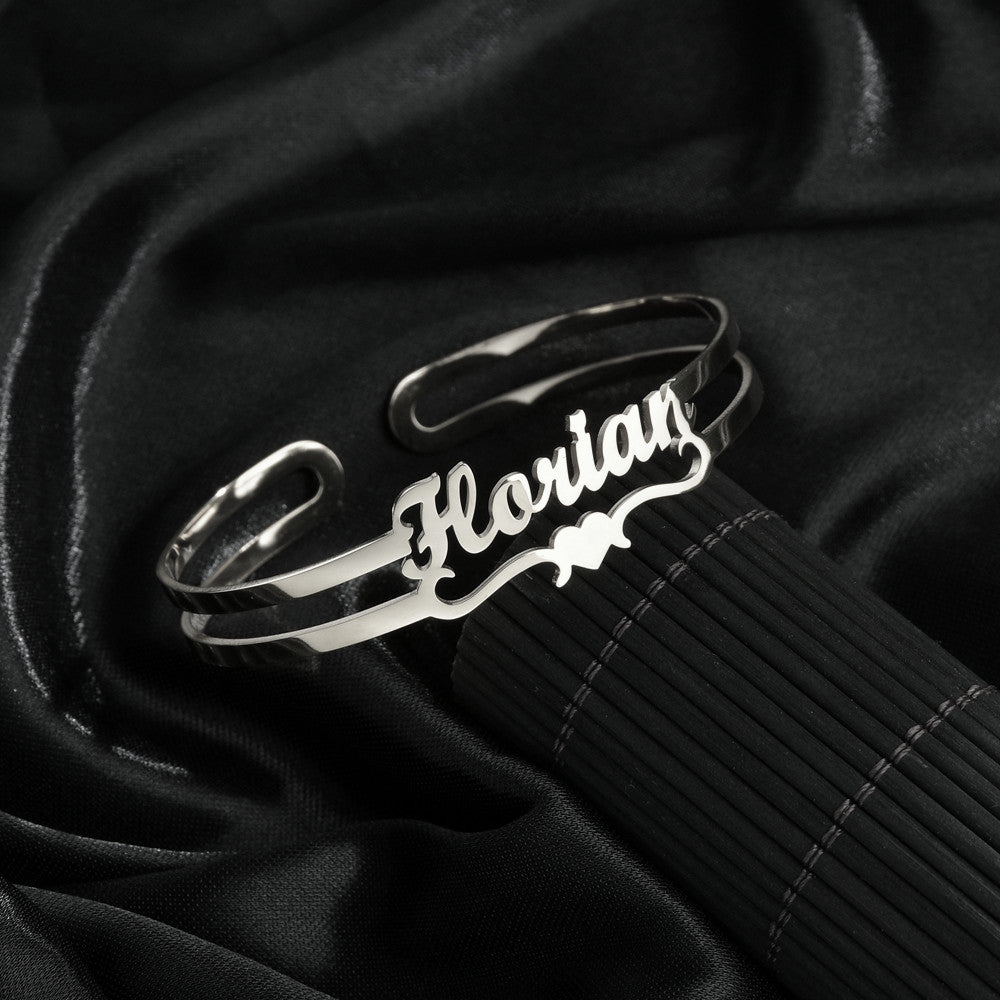 Customized Name Bracelet Personalized Custom Bangles Stainless Steel Jewelry - FASHIONKULTUR