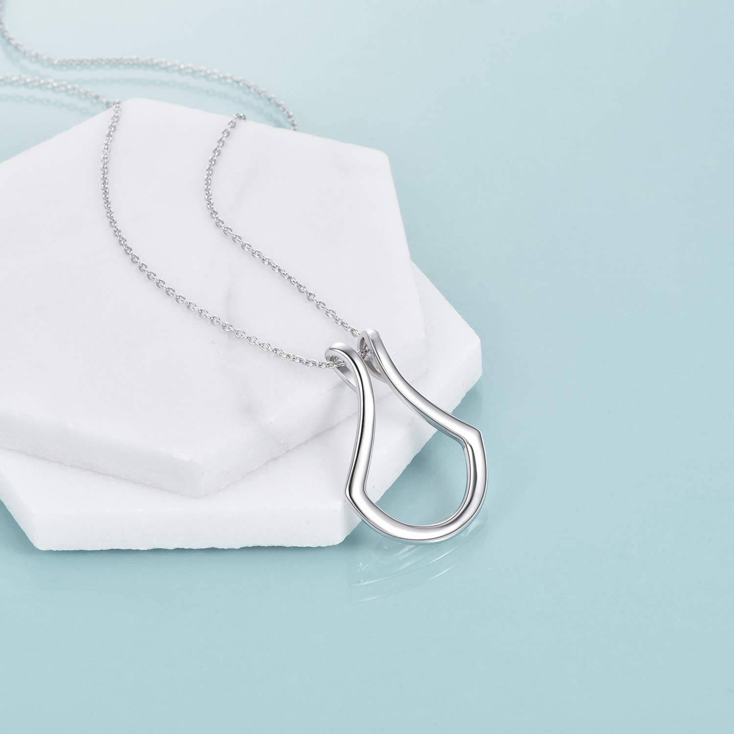 Sterling Silver Ring Holder Necklace Pendant Jewelry for Women - FASHIONKULTUR