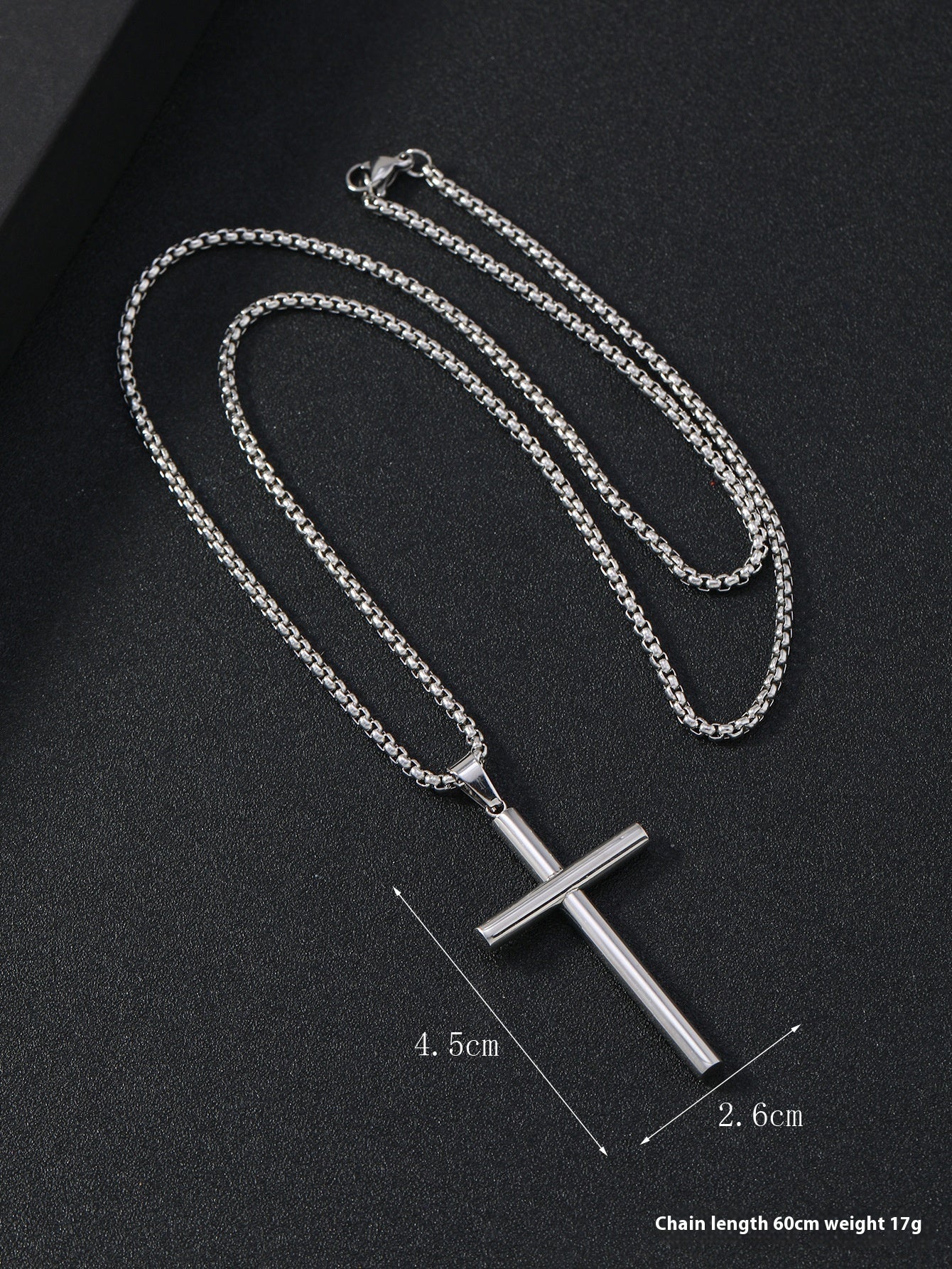 Round Large Beveled Cross Necklace Titanium Steel Men - FASHIONKULTUR