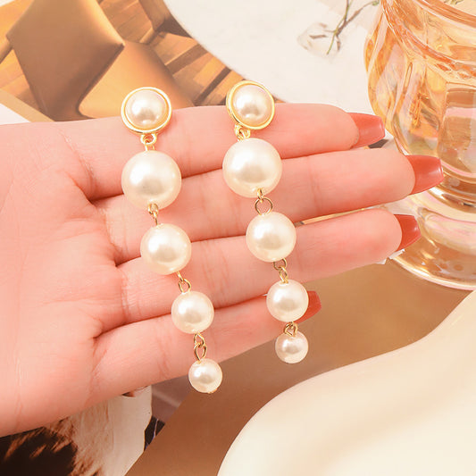 Light Luxury French Retro Temperament Large Pearl Earrings - FASHIONKULTUR