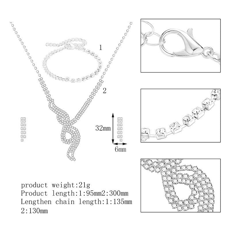 Fashion Bride Bridesmaid Jewelry Set Luxury 3-piece Set - FASHIONKULTUR