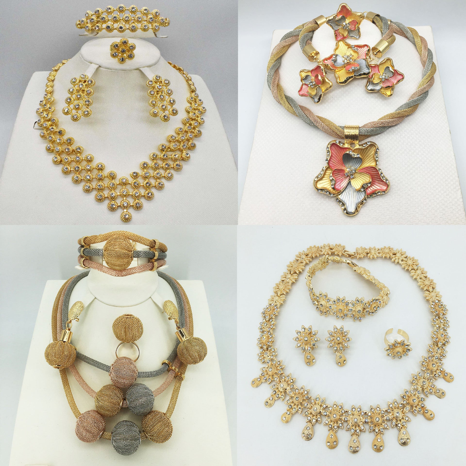 Four-piece Alloy Jewelry Set - FASHIONKULTUR
