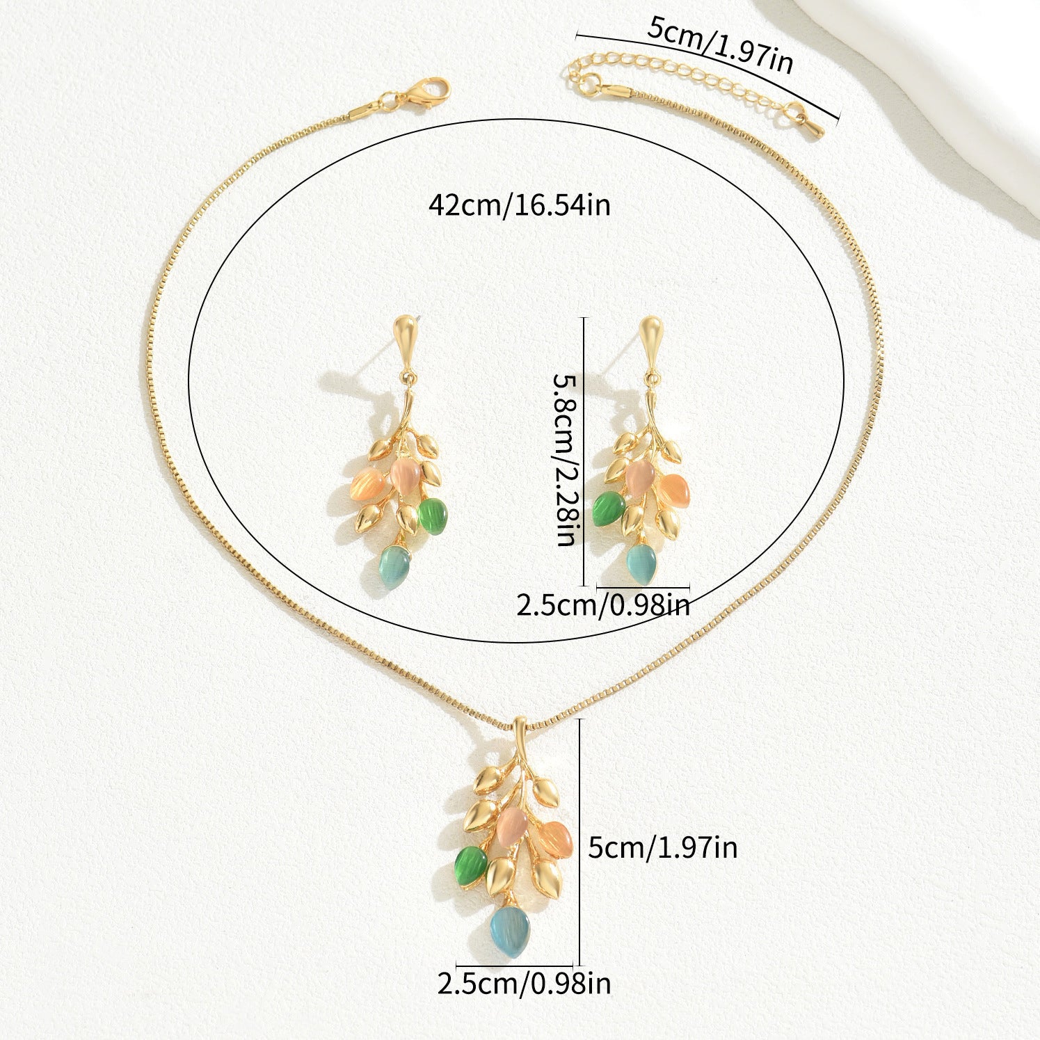 Women's Earrings Necklace Jewelry Suit Wheat - FASHIONKULTUR