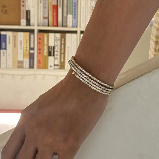 Stainless Steel White Zircon Multi-layer Full Zirconium Bracelet - FASHIONKULTUR