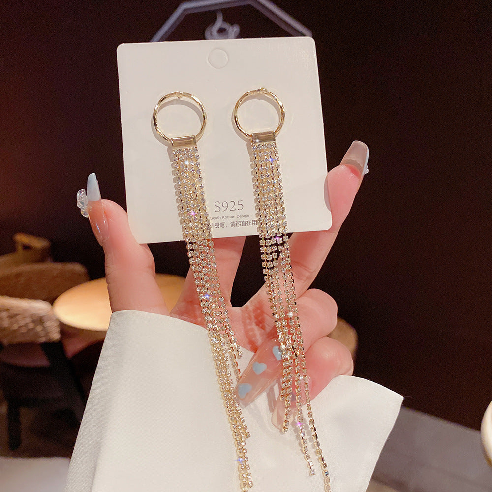 Sterling Silver Needle Light Luxury Pearl Earrings Graceful Personality - FASHIONKULTUR