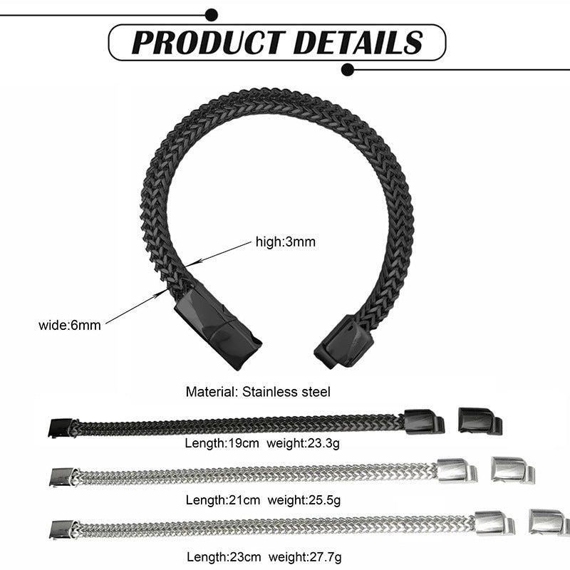 Simple Cuban Stainless Steel Detachable Three-section Magnet Bracelet - FASHIONKULTUR