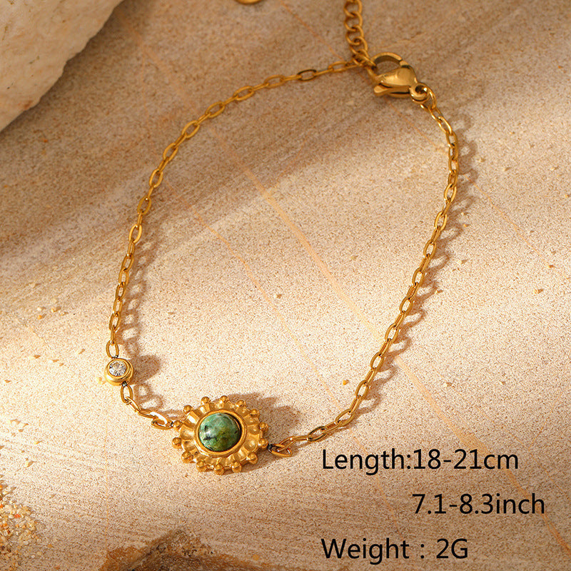 Fashion Natural Stone Zircon Sun Bracelet - FASHIONKULTUR