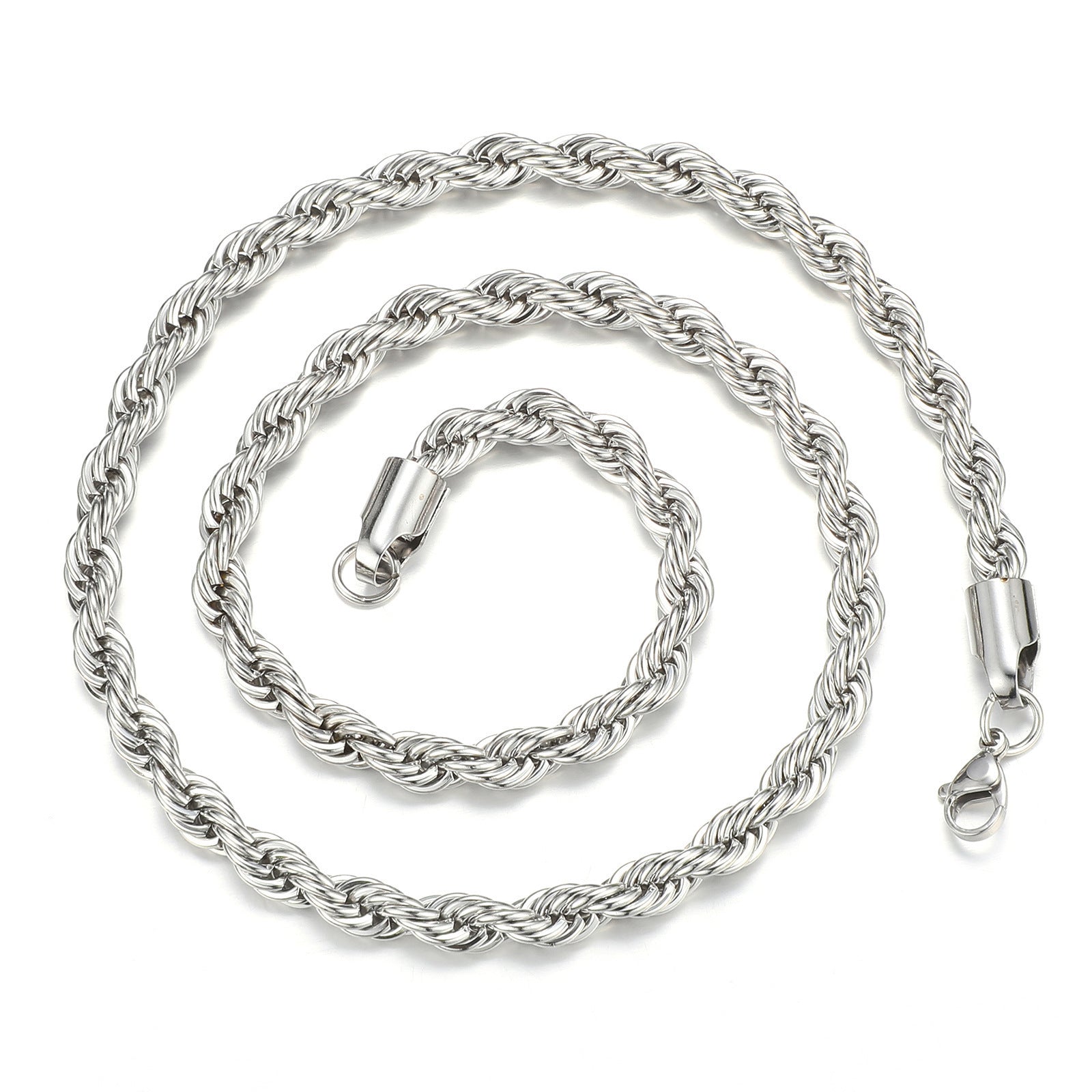 Stainless Steel Hemp Flowers Chain Vacuum Plating Gold Hip-hop Ornament Necklace - FASHIONKULTUR