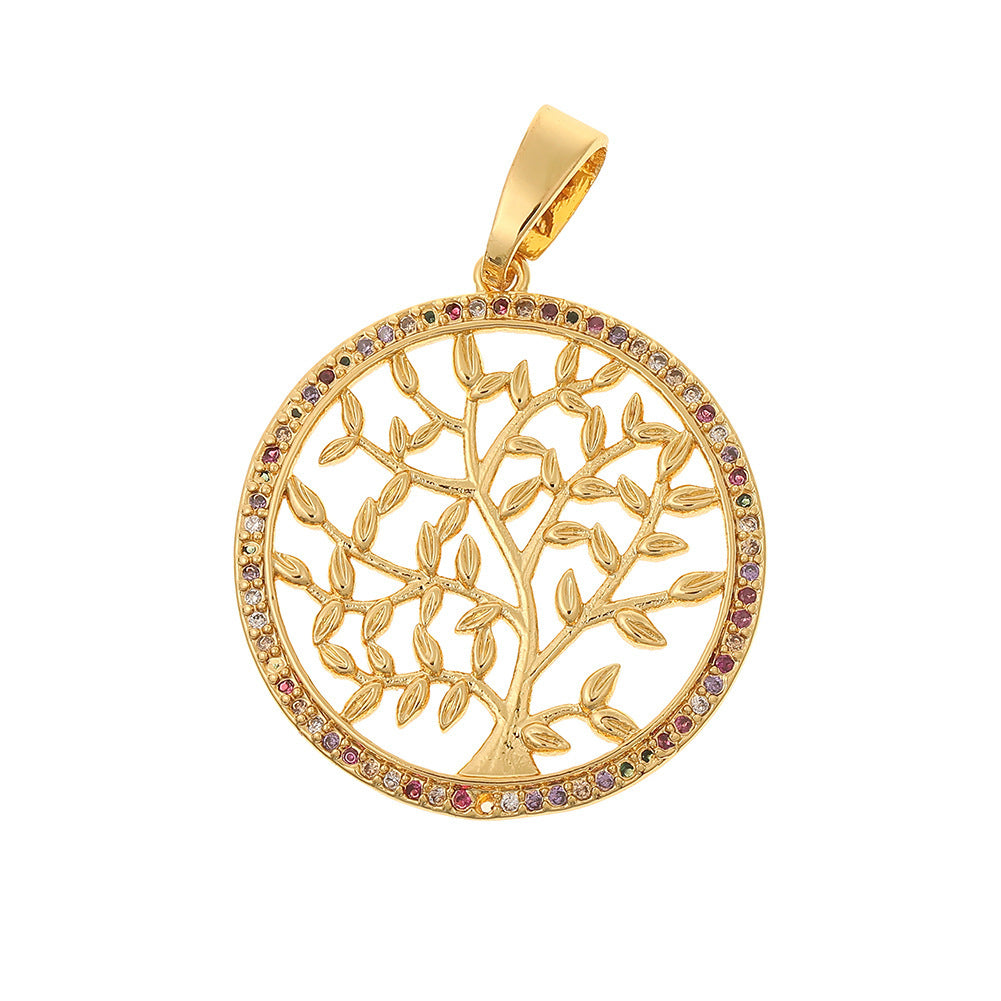 Colorful Zircon Light Luxury Tree Of Life Pendant - FASHIONKULTUR