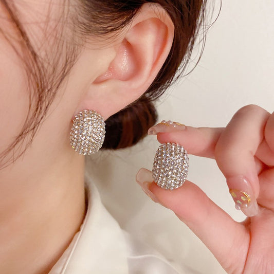 Exquisite And Fashionable Super Sparkling Diamond Droplet Shaped Ear Buckle, Internet Famous Personality, Light Luxury Design Earrings - FASHIONKULTUR
