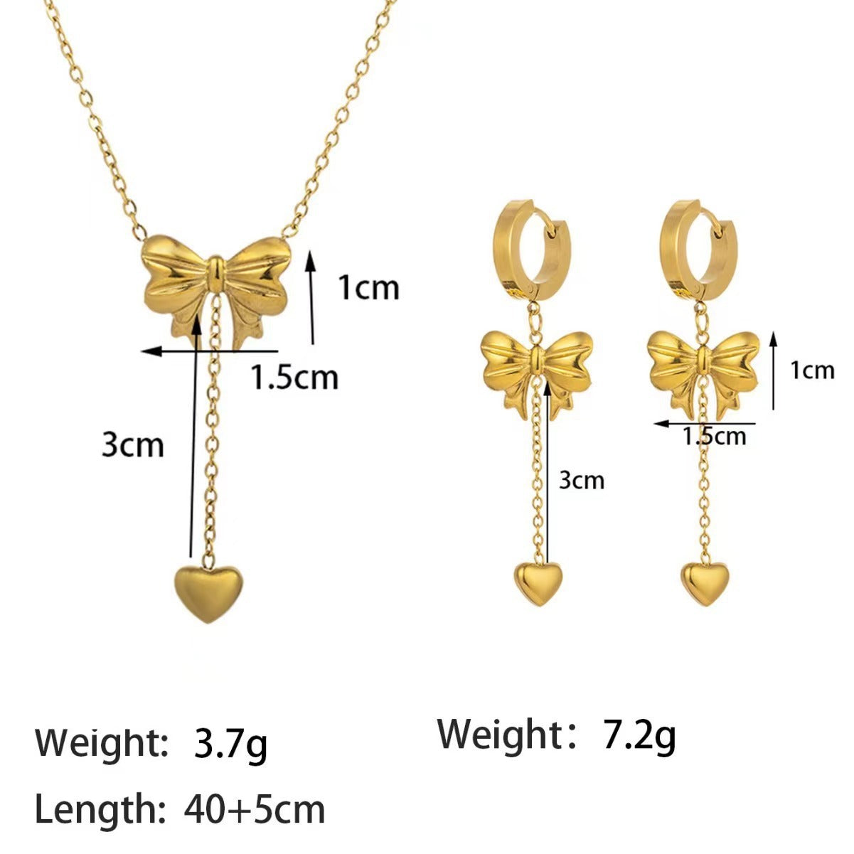 Stainless Steel Necklace Earrings Women's Jewelry Suit - FASHIONKULTUR